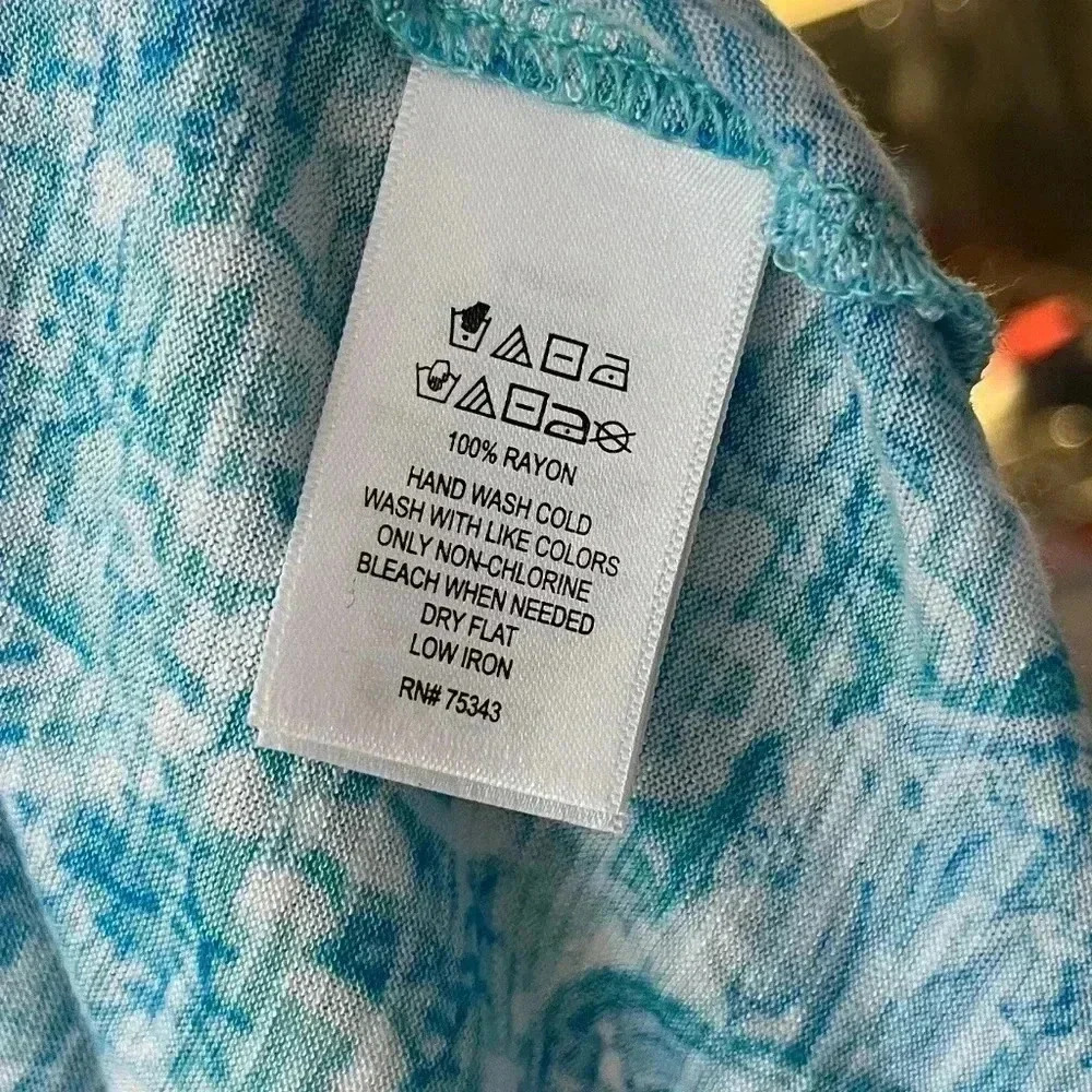 Cynthia Rowley Tee size 3x Blue scoop neck top - Picture 3 of 4